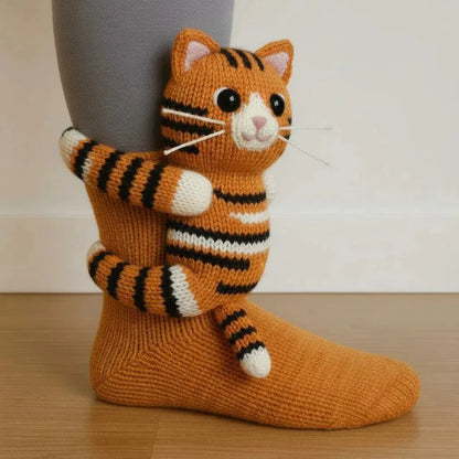 3D Animal Knit Socks Warm, Breathable Winter Floor Socks for Adults